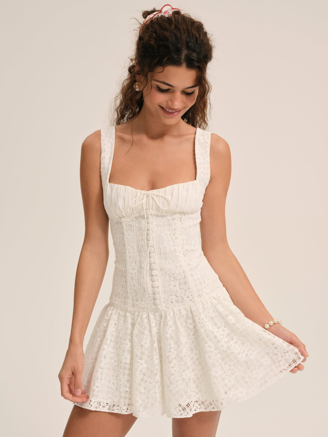 For Love and Lemons - Daisy Lace Mini Dress - White