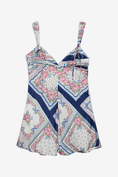 For Love and Lemons - Summer Scarf Mini Dress - Blue