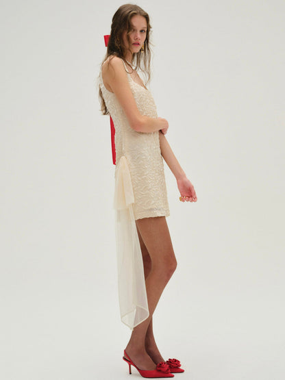For Love and Lemons - Frosted Organza Mini Dress - Cream