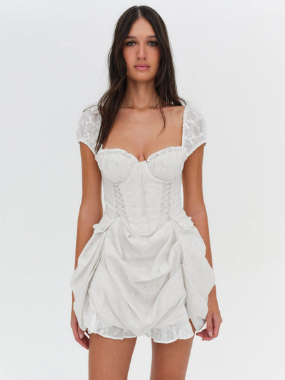 For Love and Lemons - Morgan Mini Dress - Bright White