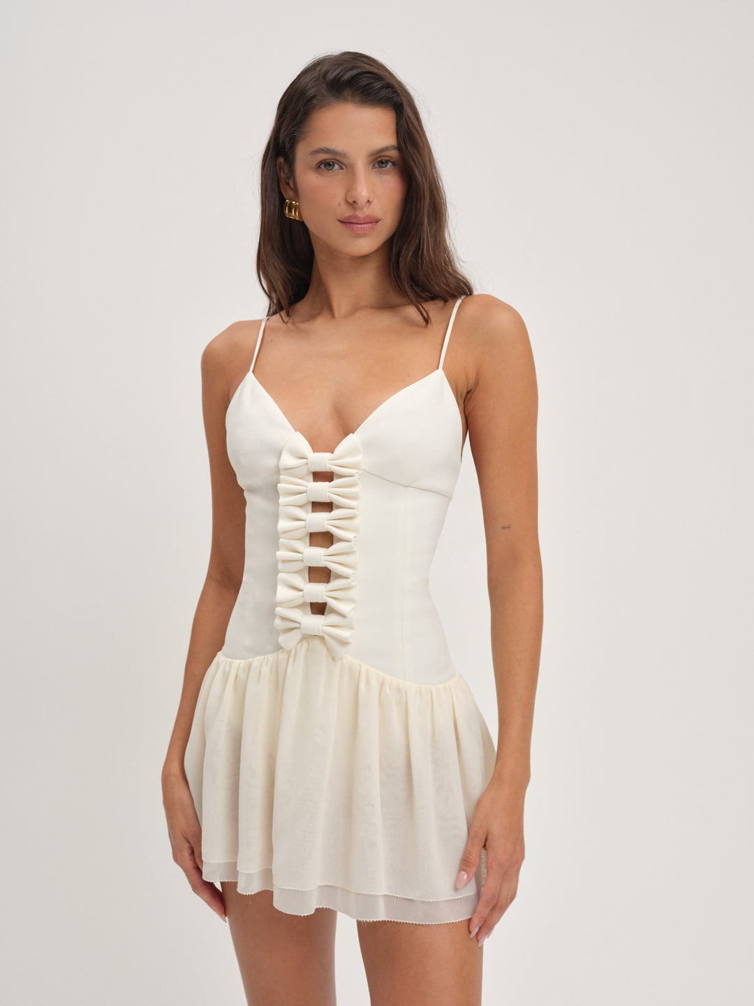 For Love and Lemons - Josie Micro Mini Dress - Cream