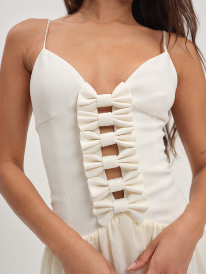 For Love and Lemons - Josie Micro Mini Dress - Cream