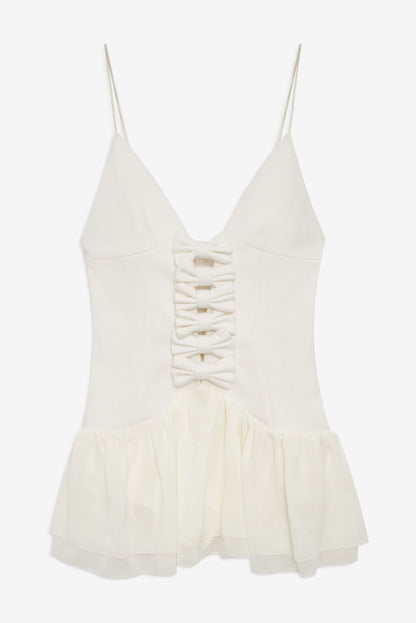 For Love and Lemons - Josie Micro Mini Dress - Cream