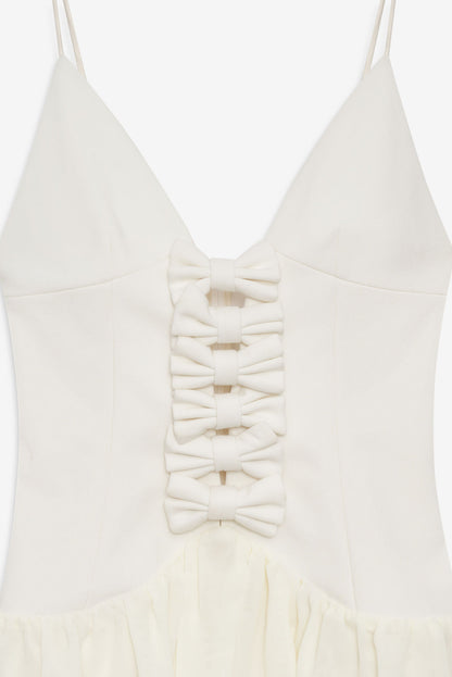 For Love and Lemons - Josie Micro Mini Dress - Cream