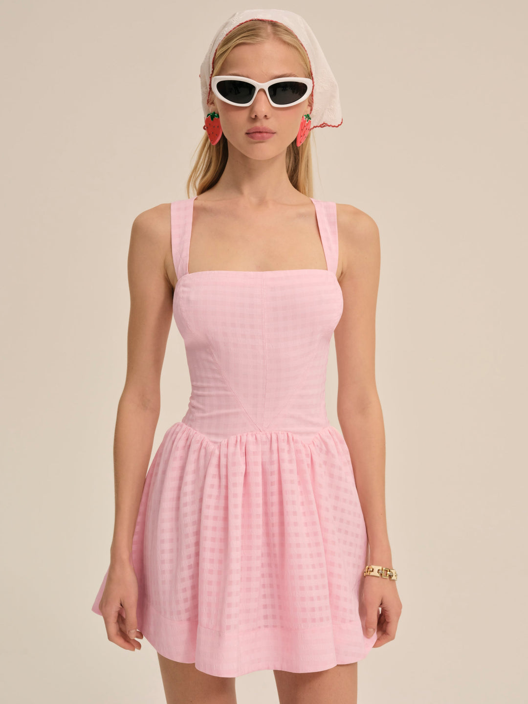 For Love and Lemons - Ginny Gingham Mini Dress - Pink
