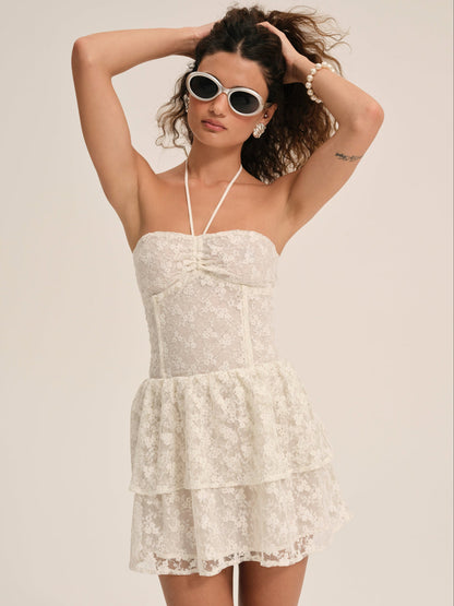 For Love and Lemons - Ciao Lace Mini Dress - Natural