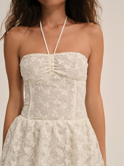 For Love and Lemons - Ciao Lace Mini Dress - Natural