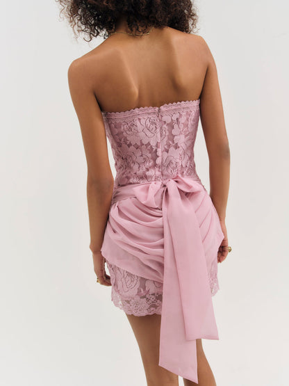 For Love and Lemons - Claudia Rose Lace Micro Mini Dress - Mulberry