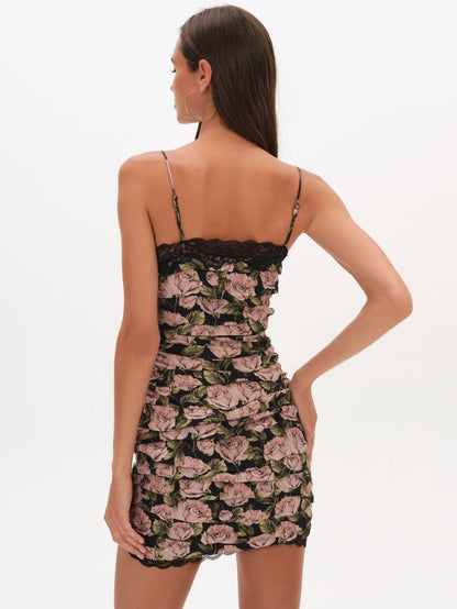 For Love and Lemons - Fallen Rose Mini Dress - Black