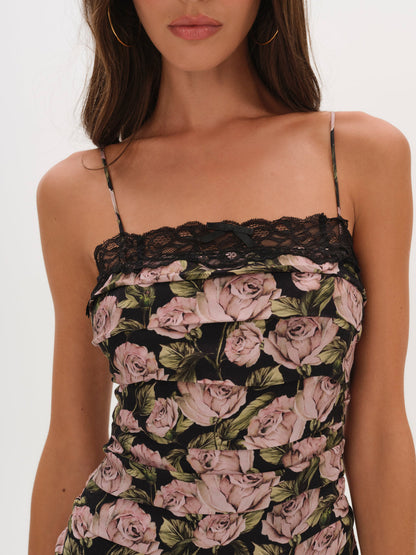 For Love and Lemons - Fallen Rose Mini Dress - Black