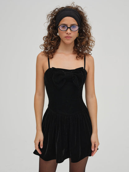 For Love and Lemons - Martini Velvet Mini Dress - Black