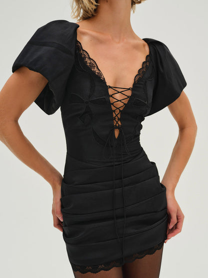 For Love and Lemons - Singrid Mini Dress - Black