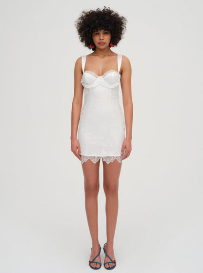 For Love and Lemons - Allira Lace Mini Dress - White