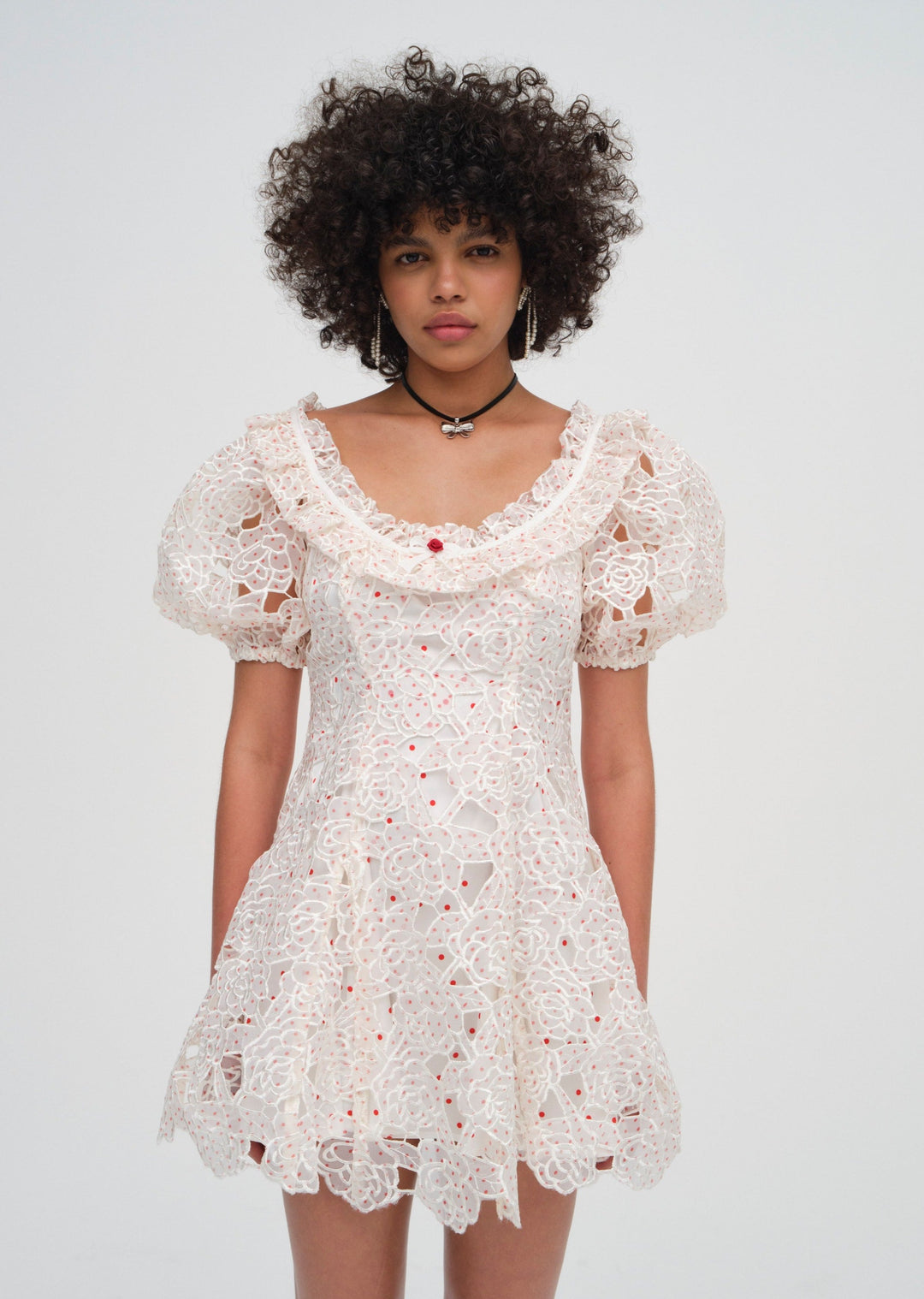 For Love and Lemons - Aphrodite Embroidered Mini Dress - White