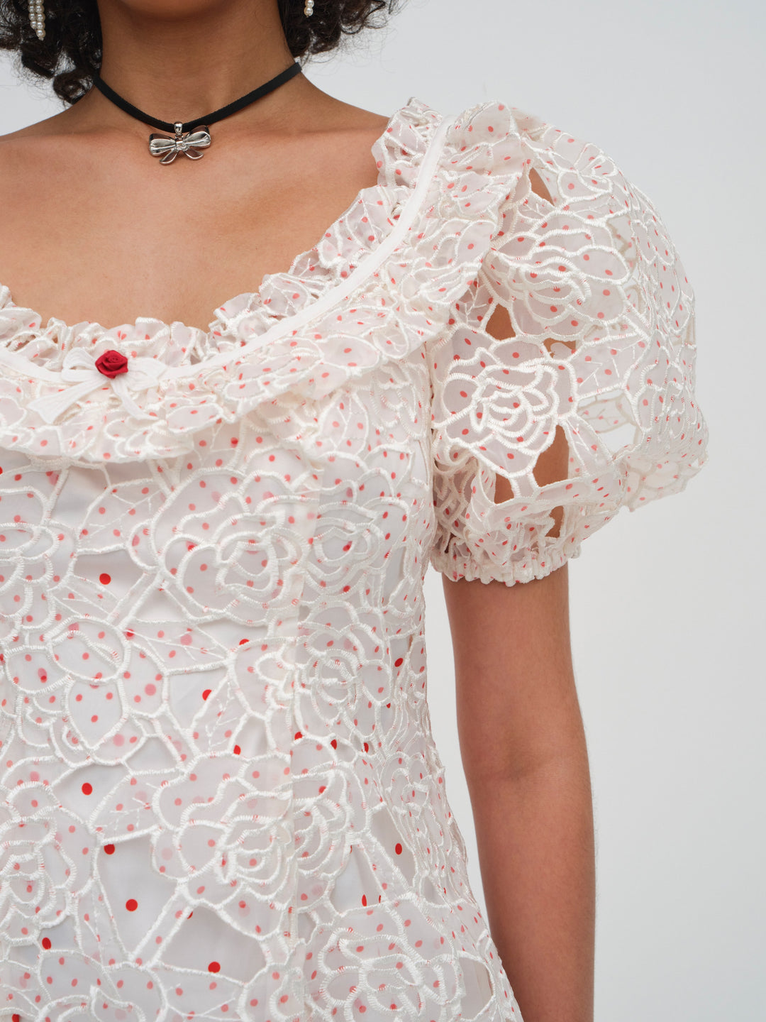 For Love and Lemons - Aphrodite Embroidered Mini Dress - White