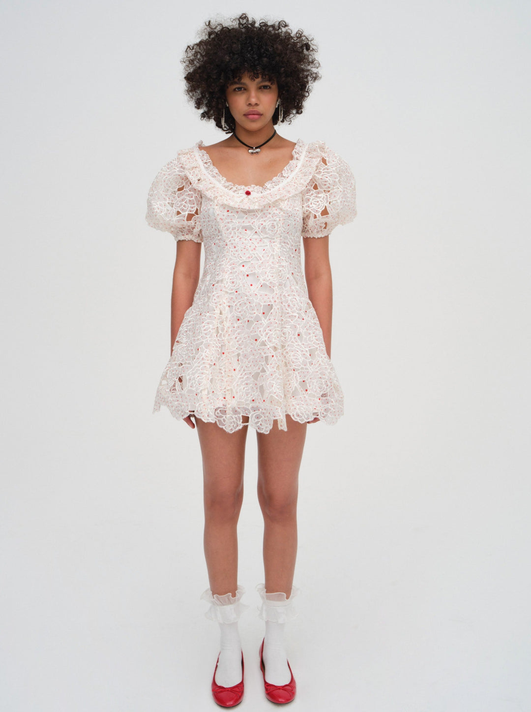 For Love and Lemons - Aphrodite Embroidered Mini Dress - White