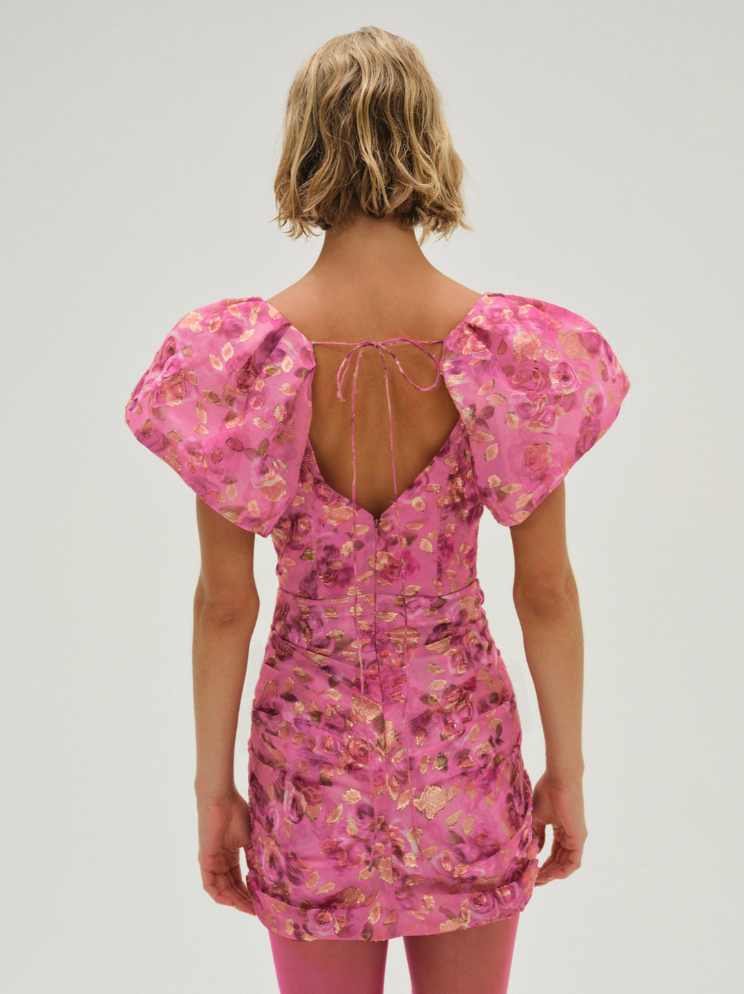 For Love and Lemons - Blurred Roses Mini Dress - Pink