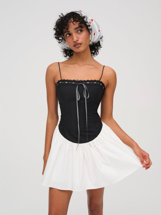 For Love and Lemons - Annabella Mini Dress - Black