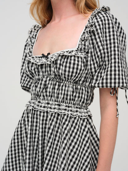 For Love and Lemons - Jackson Mini Dress - Black Gingham