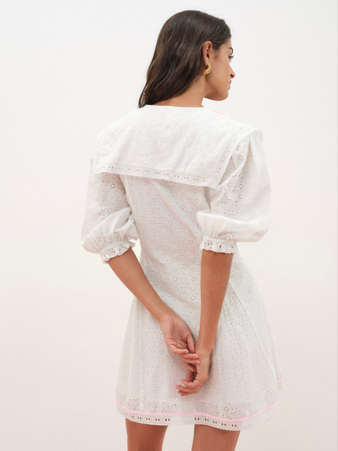 For Love and Lemons - Mi Amore Embroidered Mini Dress - White