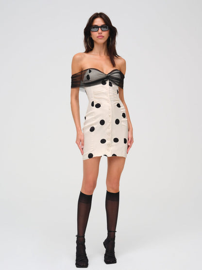 For Love and Lemons - Dorothy Dot Mini Dress - Cream