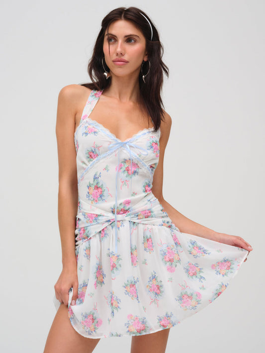 For Love and Lemons - Doily Bouquet Mini Dress - White