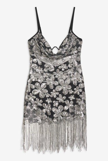 For Love and Lemons - Colette Mini Dress - Silver