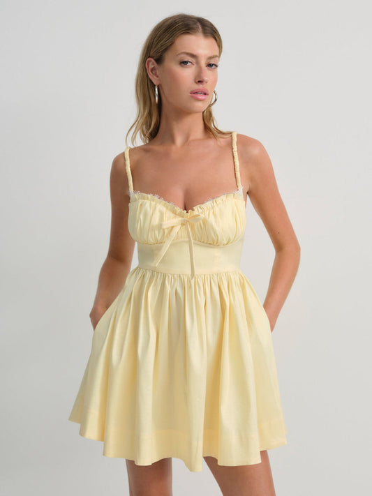 For Love and Lemons - Doris Mini Dress - Yellow