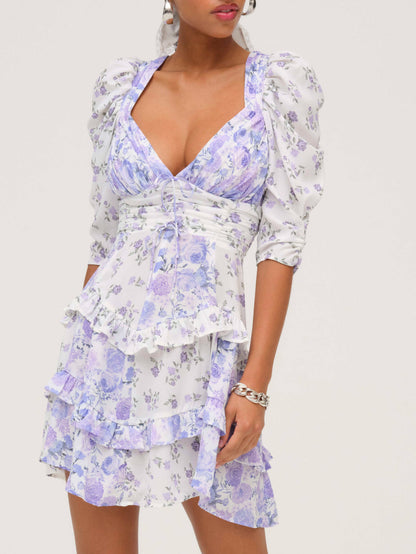 For Love and Lemons - Rosalyn Mini Dress - Purple