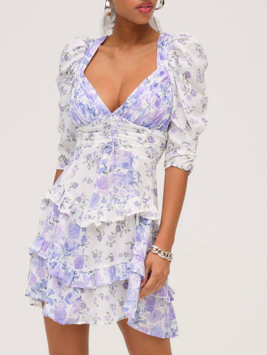 For Love and Lemons - Rosalyn Mini Dress - Purple