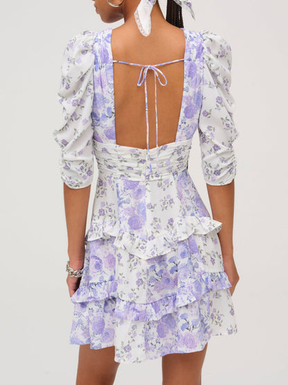 For Love and Lemons - Rosalyn Mini Dress - Purple