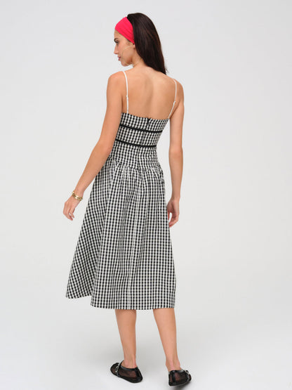 For Love and Lemons - Georgia Gingham Midi Dress - Black