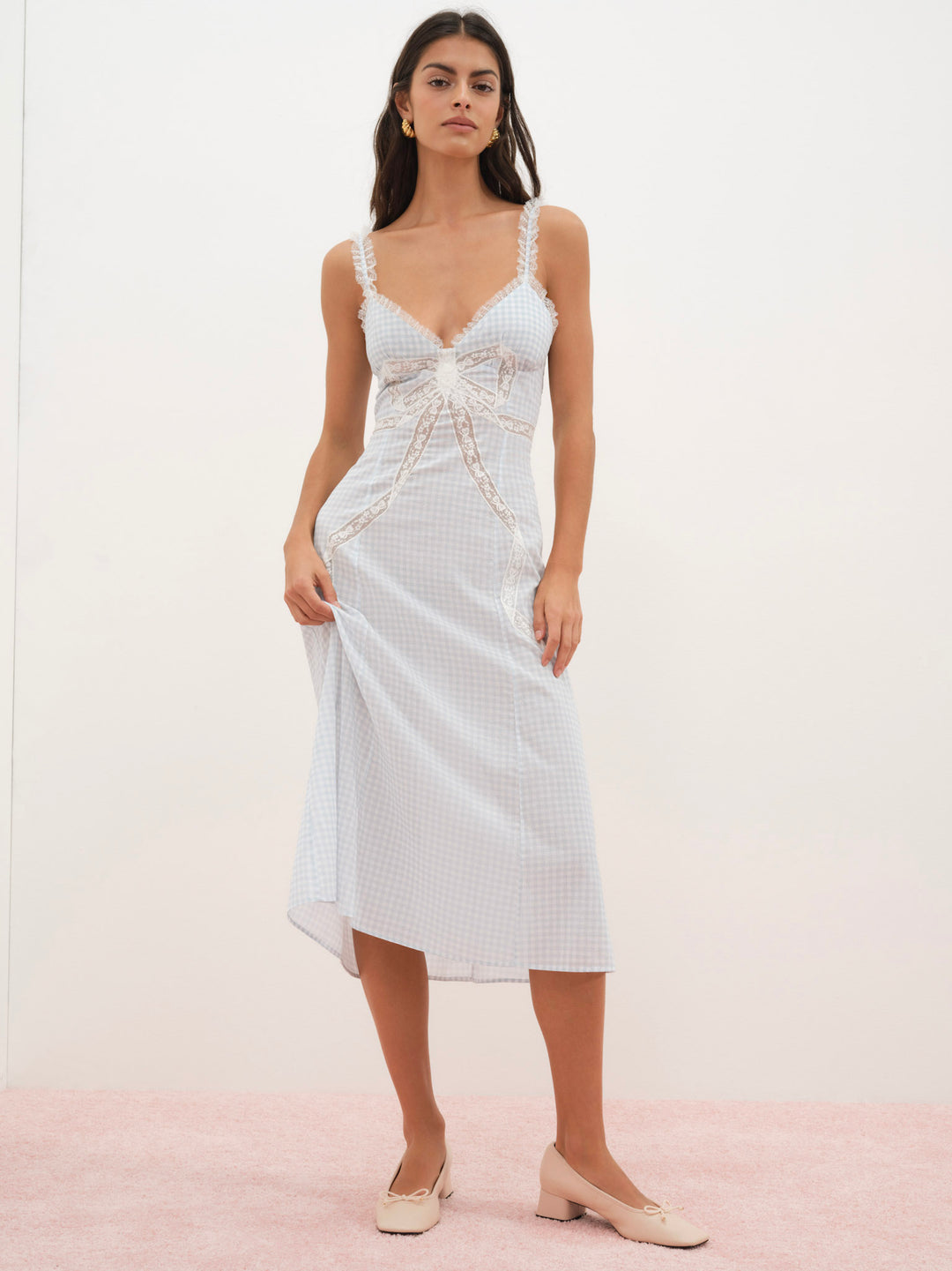 For Love and Lemons - Bluebell Gingham Midi Dress - Blue