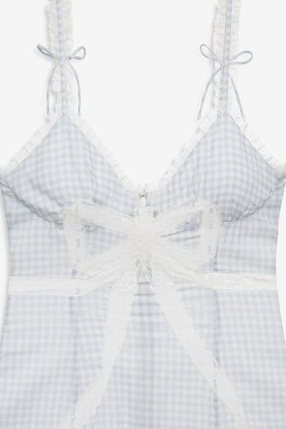 For Love and Lemons - Bluebell Gingham Midi Dress - Blue