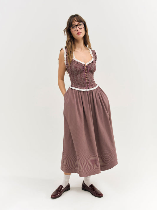 For Love and Lemons - Morgan Midi Dress - Burgundy