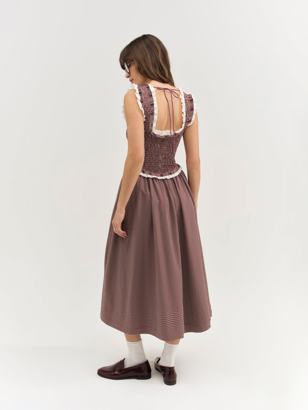 For Love and Lemons - Morgan Midi Dress - Burgundy