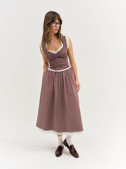 For Love and Lemons - Morgan Midi Dress - Burgundy