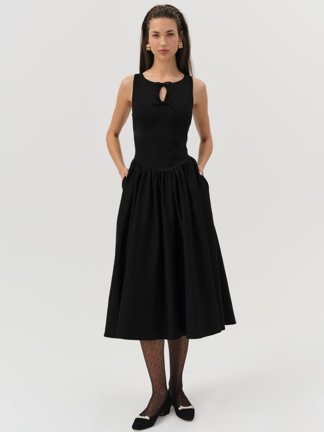 For Love and Lemons Anika Midi Dress - Black