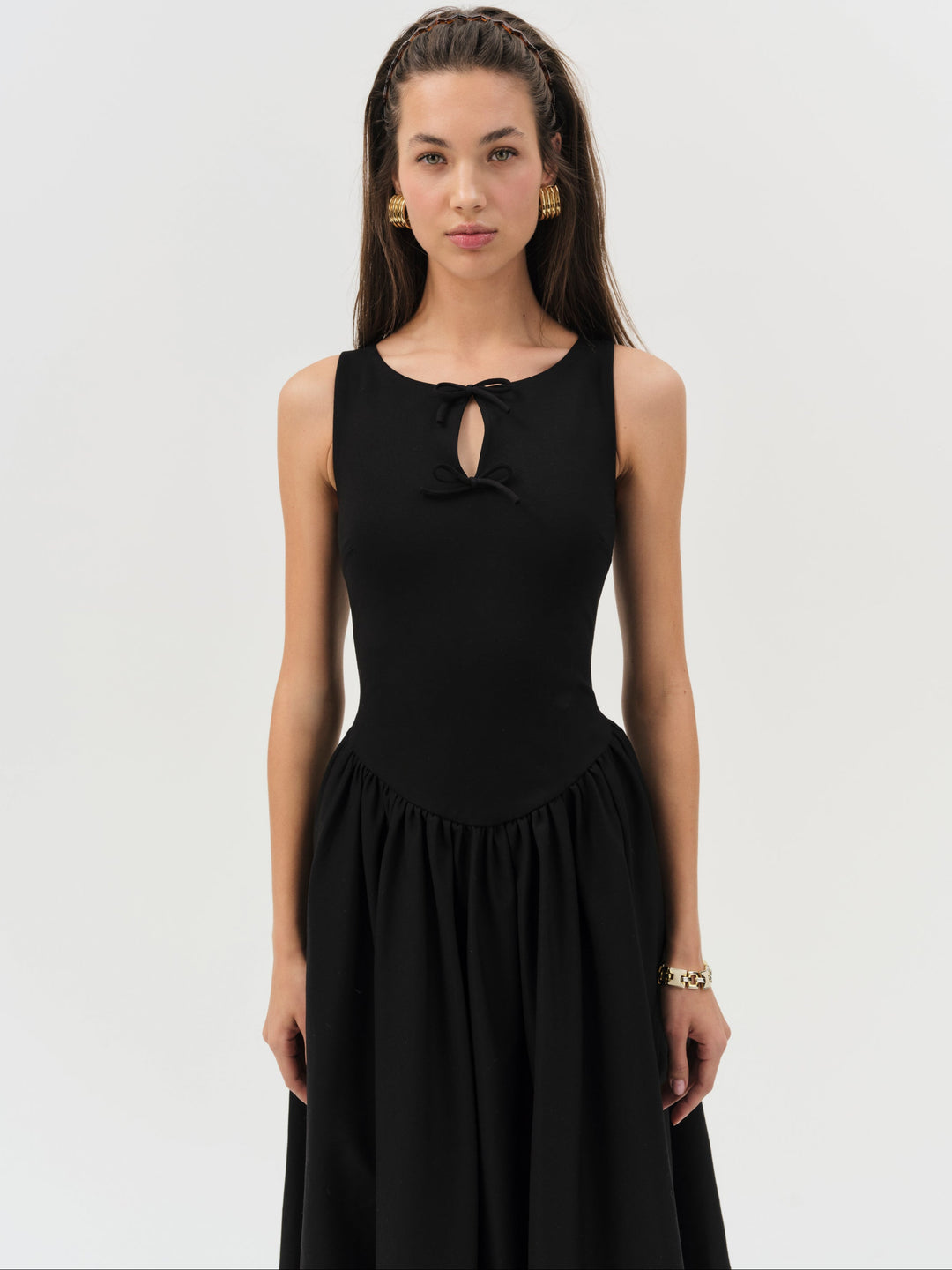 For Love and Lemons Anika Midi Dress - Black