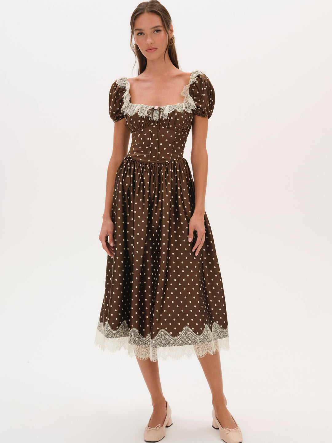 For Love and Lemons - Ines Midi Dress - Chocolate