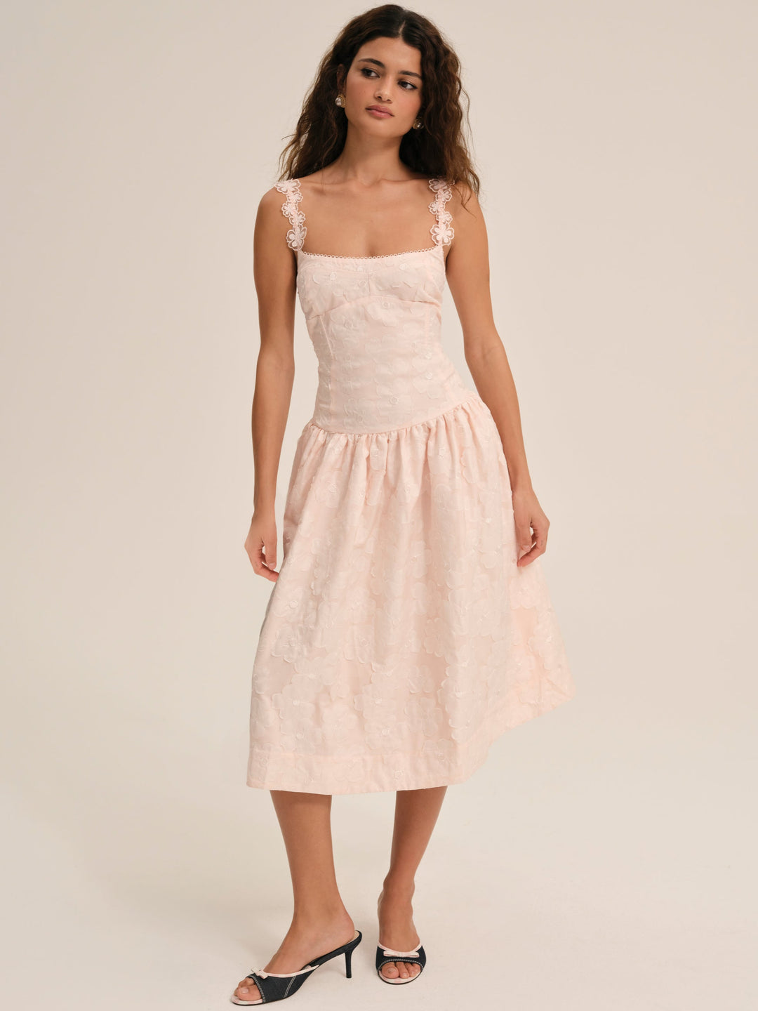 For Love and Lemons - Florence Midi Dress - Peach