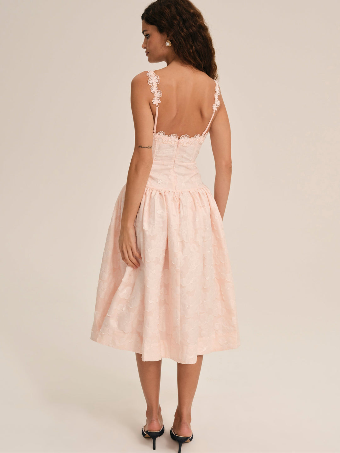 For Love and Lemons - Florence Midi Dress - Peach