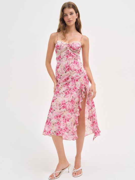For Love and Lemons - Angelina Midi Dress - Pink