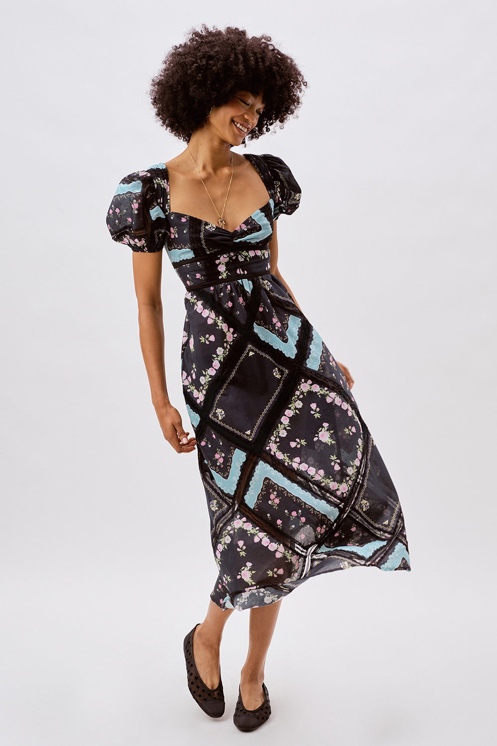 For Love and Lemons - Margaret Midi Dress - Black