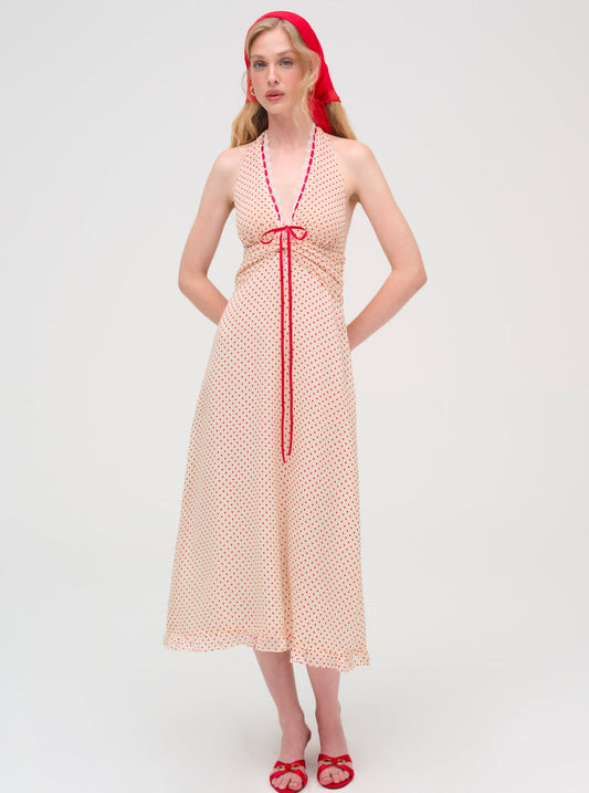 For Love and Lemons - Love Dot Midi Dress - Cream
