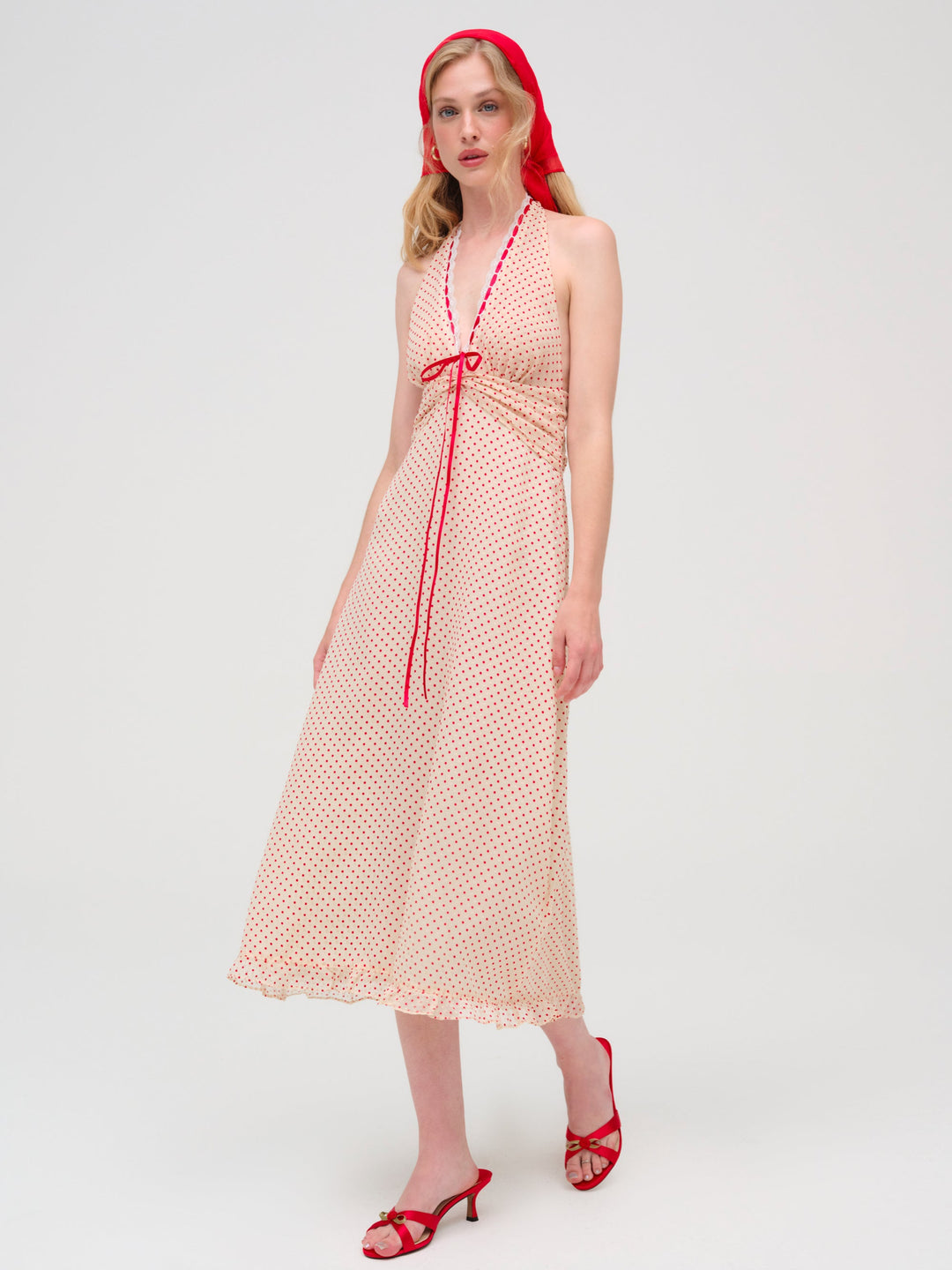 For Love and Lemons - Love Dot Midi Dress - Cream