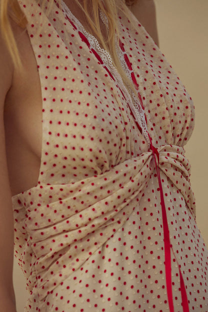 For Love and Lemons - Love Dot Midi Dress - Cream