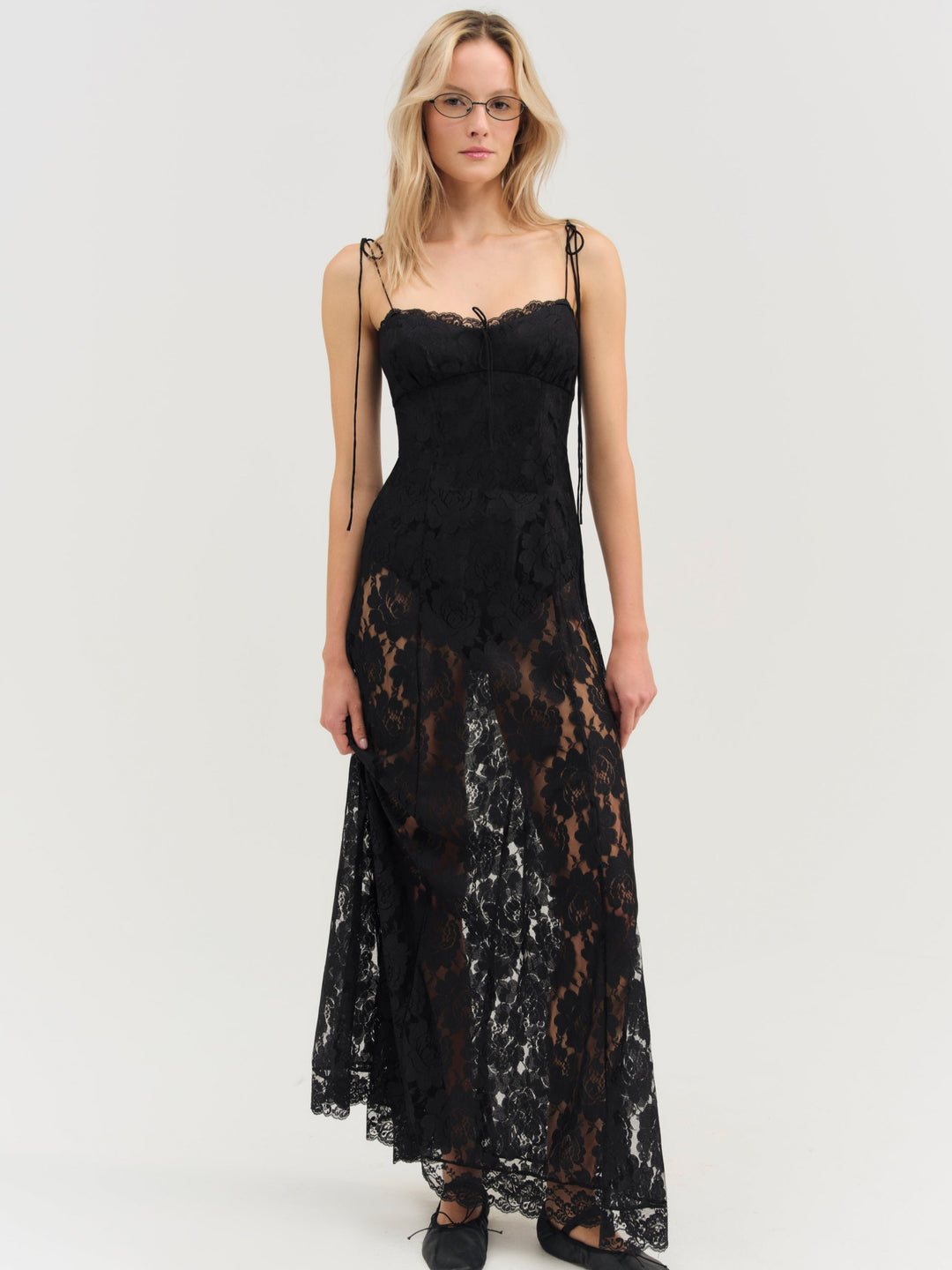 For Love and Lemons - Claudia Rose Lace Maxi Dress - Black