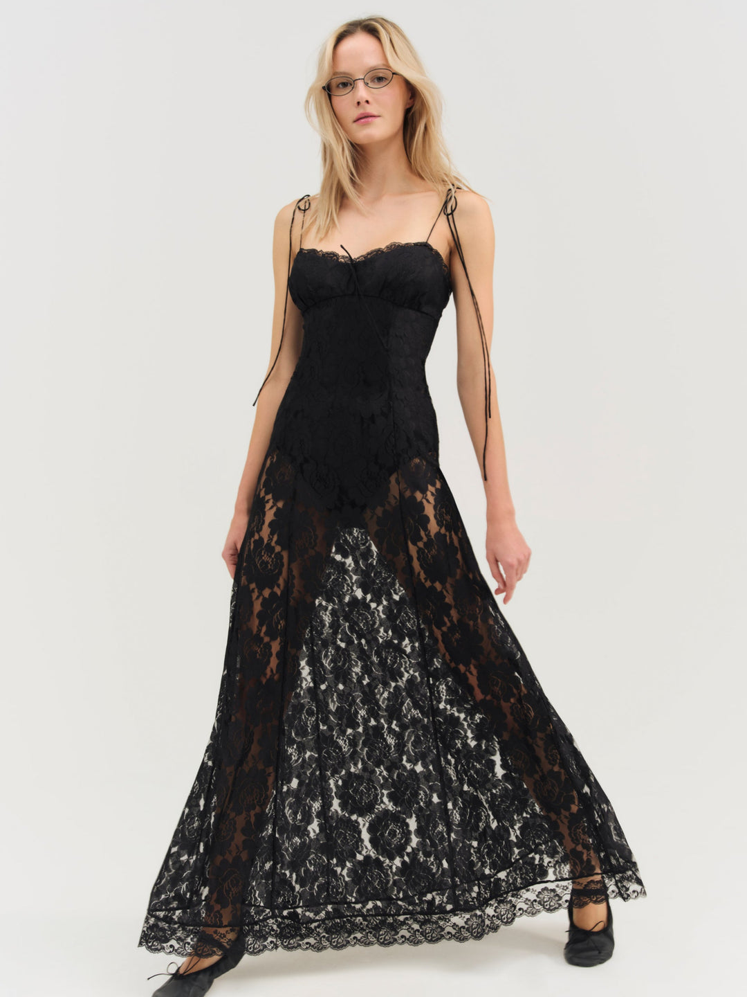 For Love and Lemons - Claudia Rose Lace Maxi Dress - Black