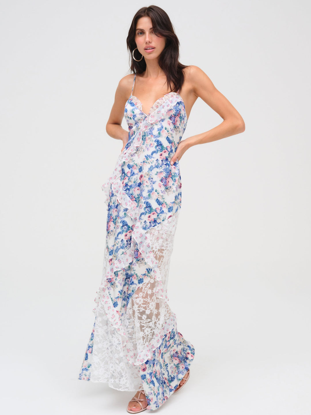 For Love and Lemons - Josalyn Maxi Dress - Blue